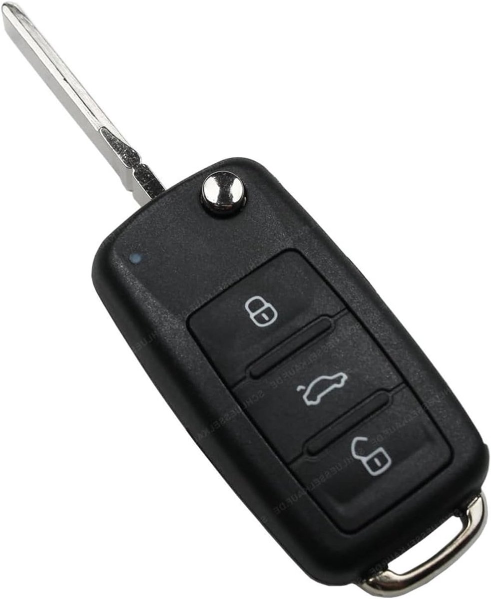 SnelShoppen - Vervangende Sleutelbehuising voor Auto, 3 Sleutels Met Inklapbare Sleutels, Universale Sleutelcover, Hoogwaardige ABS Kunststof, Duurzaa