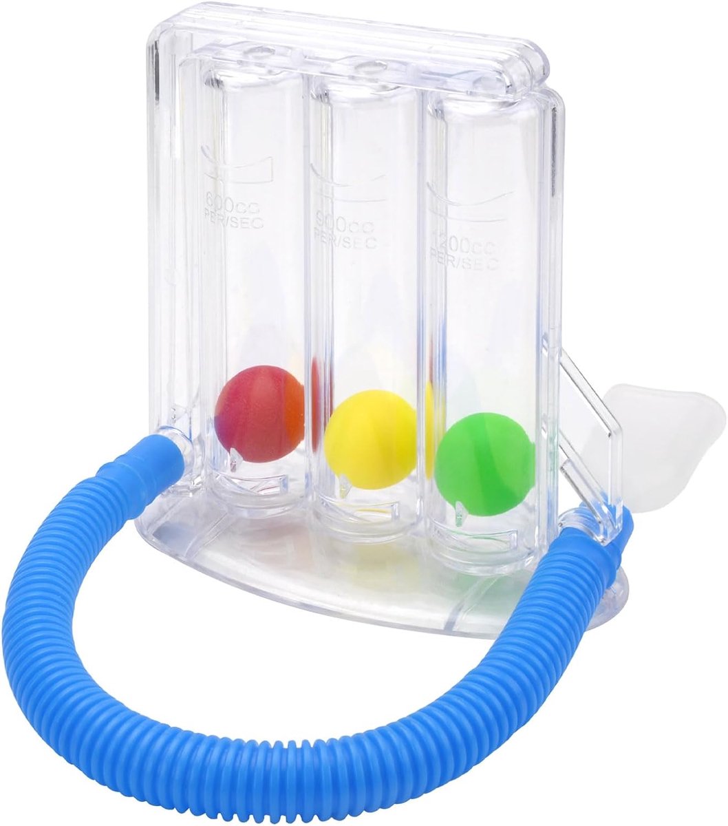 SnelShoppen - 3-kamer ademtrainer, longtrainer, ademhalingsapparaat voor longfunctie, spraaktherapie, ademtraining, ademhalingsoefeningen, inclusief 3