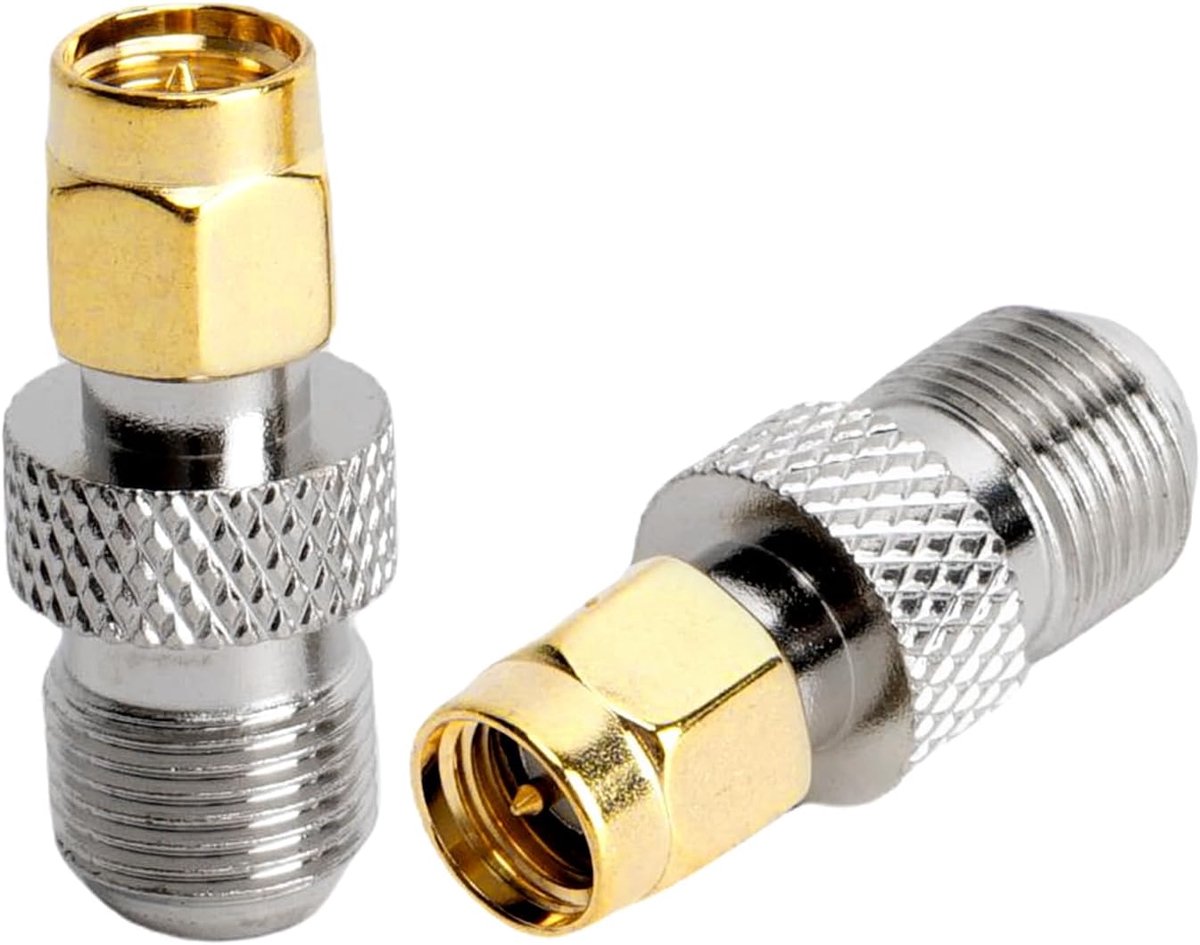 SnelShoppen - F-Type naar SMA Plug Coaxiale Adapter - 75 Ohm Impedantie - Hoogwaardige RF Connector voor TV Antenne, FM, AM, DAB+ Radio