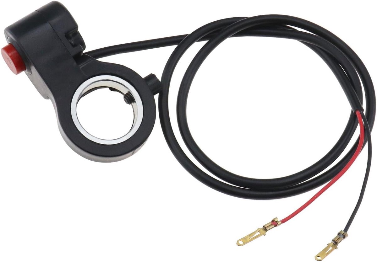 Motorfiets Hoorn Schakelaar 7/8 Inch - Zwart Kunststof - 60 cm Kabel - Eenvoudige Installatie - ShopVlot