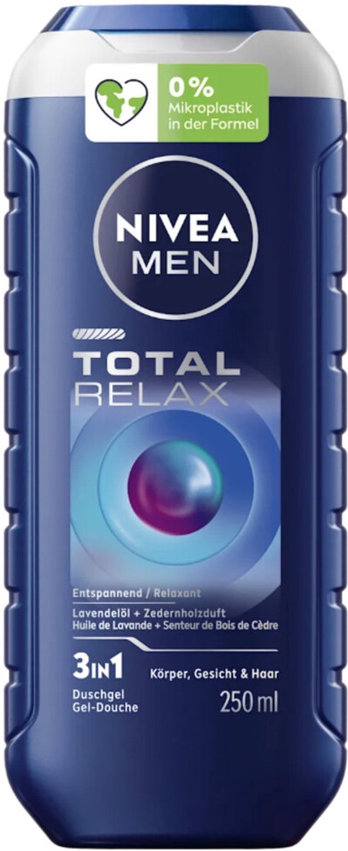 NIVEA Men Shampoo & Douchegel 3in1 Total Relax - 24 x 250 ml - Voordeelverpakking