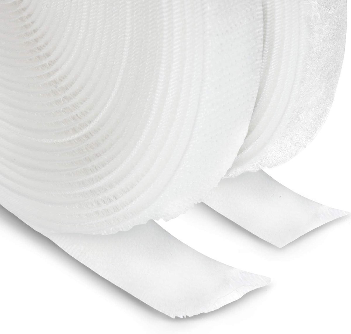SnelShoppen - Tape voor naaien en knutselen wit 20 mm breed - 5 m rol lussen en 5 m rol haak 20 mm niet-plakband KRNW5
