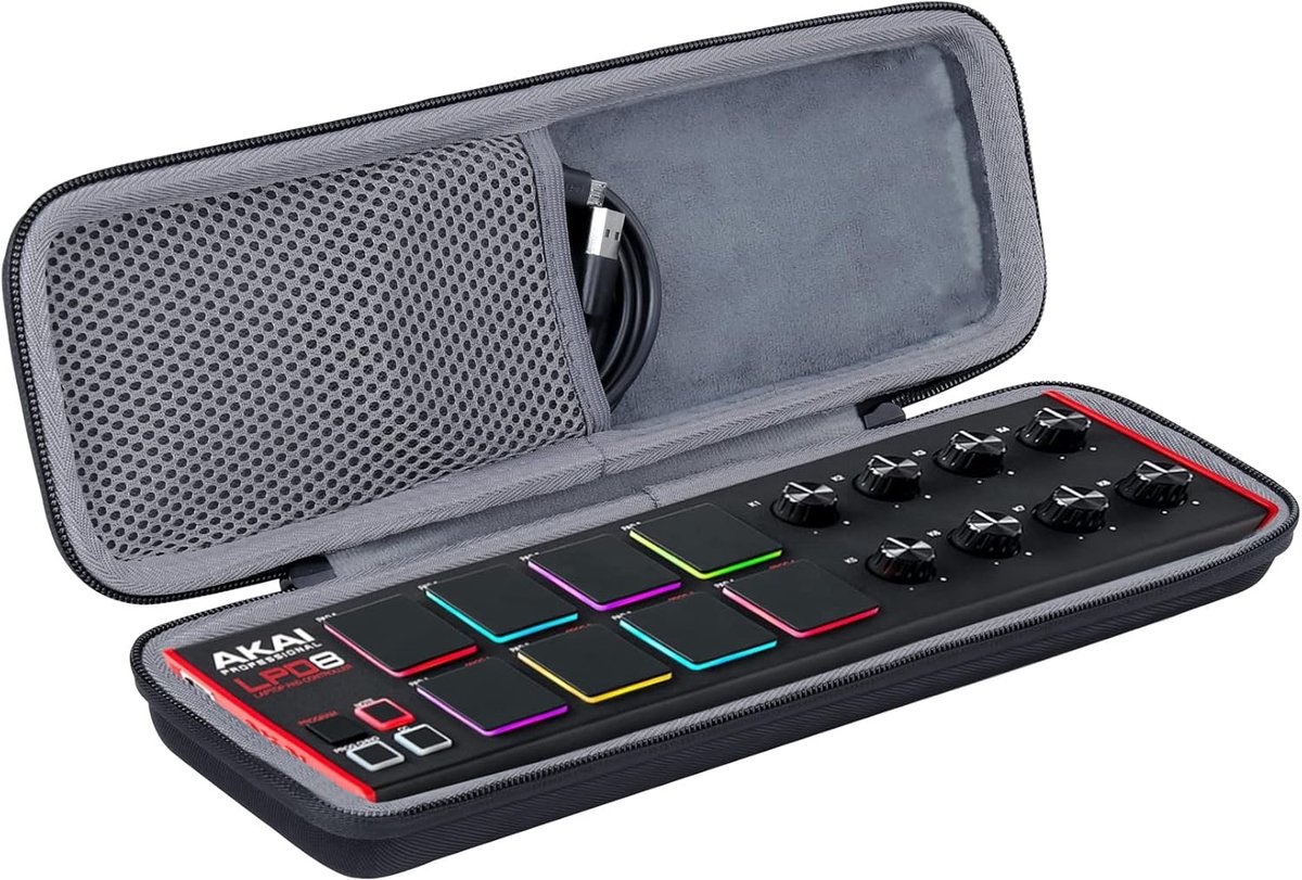 SnelShoppen - Hard Travel Case voor MIDI Keyboard Controller, Shockproof, Waterdicht, EVA Materiaal, Geschikt voor LPD8, Bescherming tegen Stoten en V