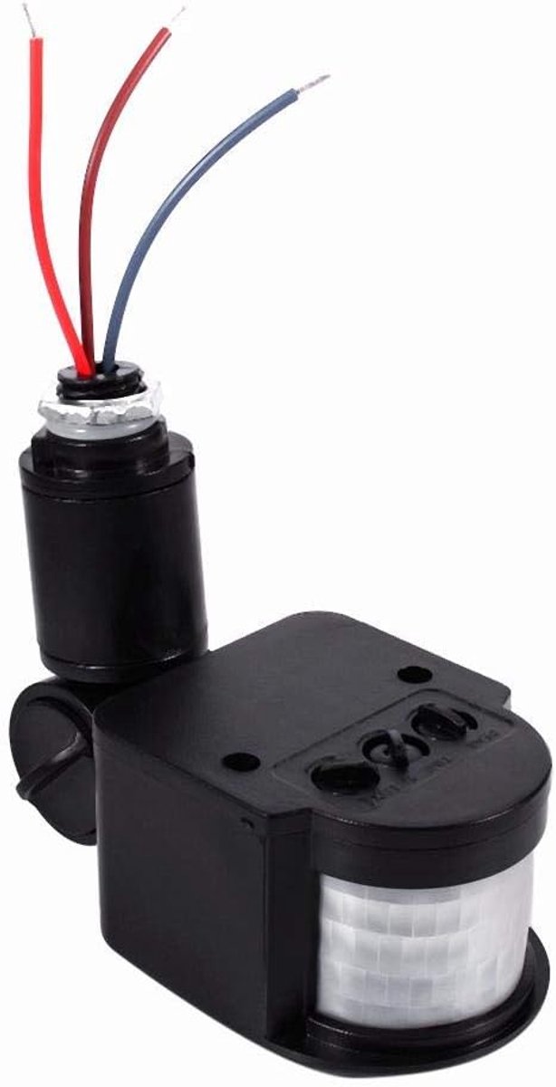 SnelShoppen - LED Bewegingssensor 90~V PIR Bewegingsdetector met 180 Graden Infrarood Detectiebereik voor Binnen en Buiten, Automatische Inductie, Vei