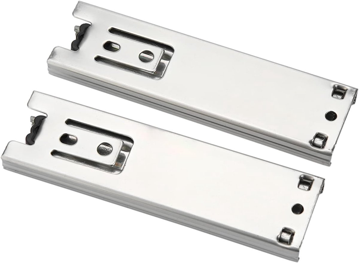 SnelShoppen - 2x 5 inch Mini Korte Ladegeleiders Volledige Uittrekking voor Keuken Meubels, Stille Rolsysteem van Hoogwaardig Staal, Ideaal voor Kaste