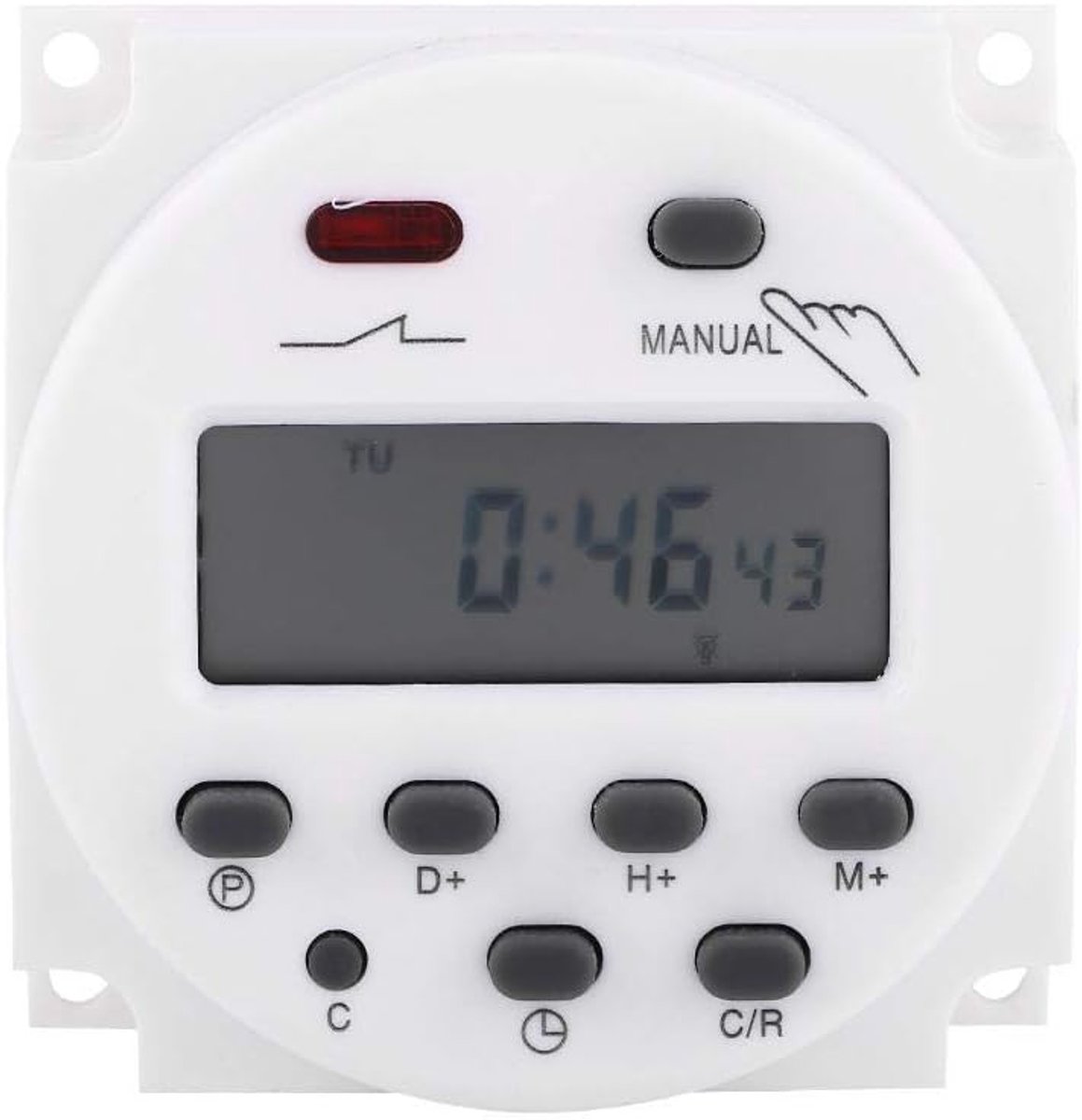 SnelShoppen - Digitale LCD Timer, Programmeerbaar, Wekelijks, Voor Microcomputer, 220V, Met Oplaadbare Lithiumbatterij, Voor Keuken, Tuin, Feest en Ca