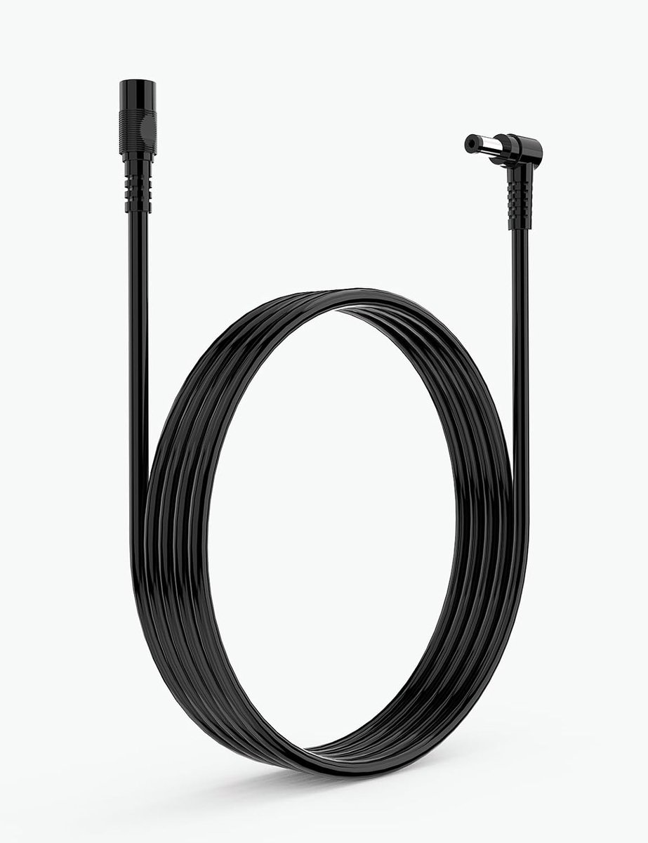 SnelShoppen - Câble d'Extension DC Tonton 1M, 90° Hoek Cordon d'Alimentation 12V 5.5mm x 2.1mm voor Caméras van Bewaking, LED Strips en Elektronica