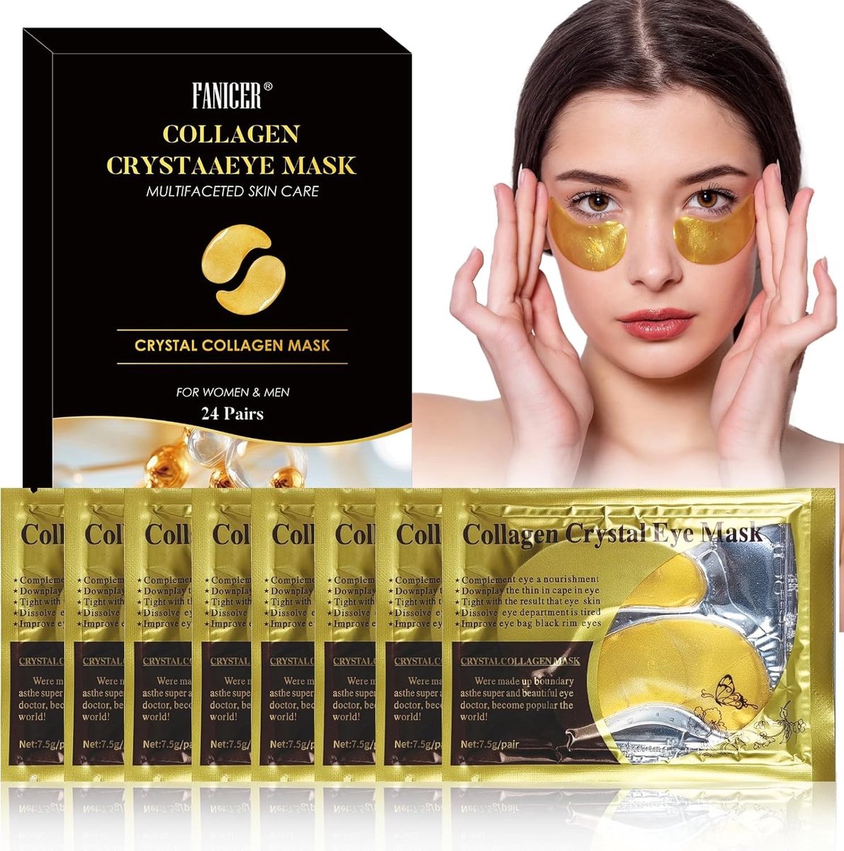 Oogmasker - Goud - 24 K - Hydraterend en Voedend - Voor Mannen en Vrouwen
