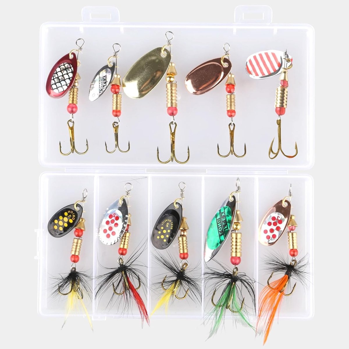 Vissen Spinners Set - 10 Stuks - Roterende Pailletten - Voor Zoetwatervissen