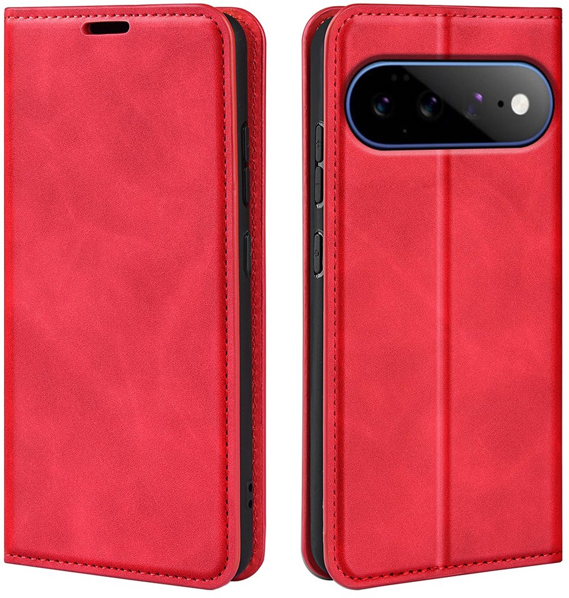 MobyDefend Hoesje - Geschikt voor Google Pixel 11 Pro XL - Luxe Wallet Bookcase (Magnetische Sluiting) - Rood