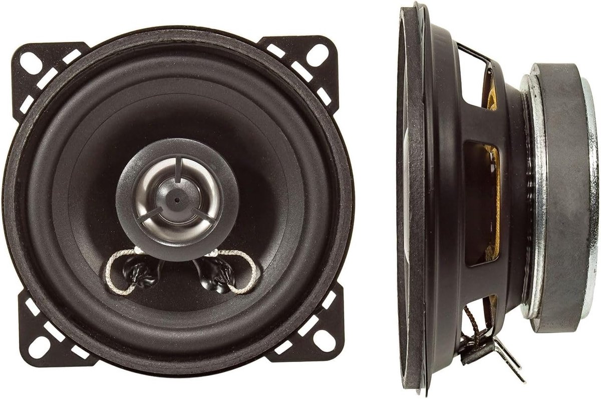 Coaxiale Luidsprekers - 2-weg Systeem - Auto Audio - DIN Standaard Mand - 100 mm - Zwart