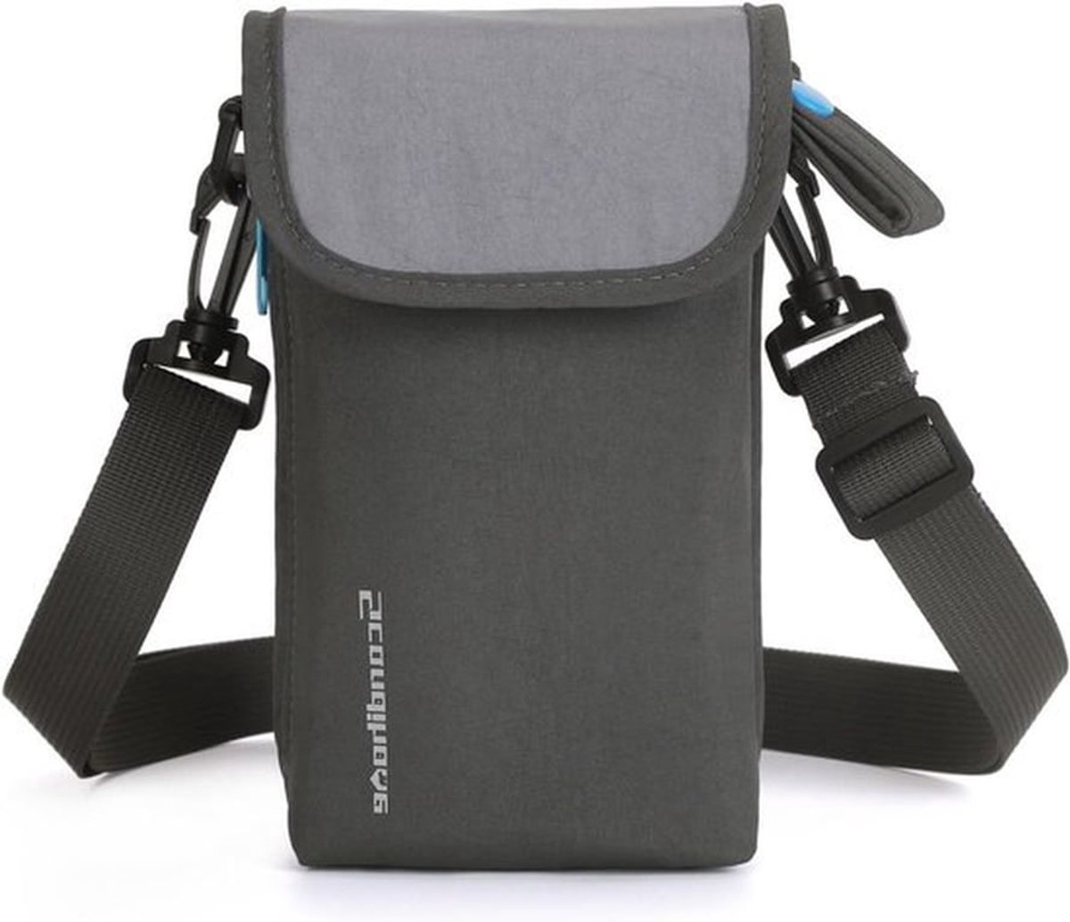 Flessenhouder met verstelbare strap en multifunctionele voorzak voor mobiele telefoon voor dames om op te hangen