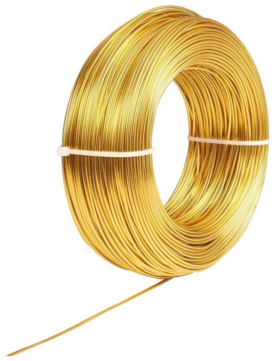 100 m 1.5 mm Gouden Aluminium Draad voor Sieraden, Modelleren en Sculpturen - Perfect voor Creatieve Projecten en Ambachtelijke Klussen