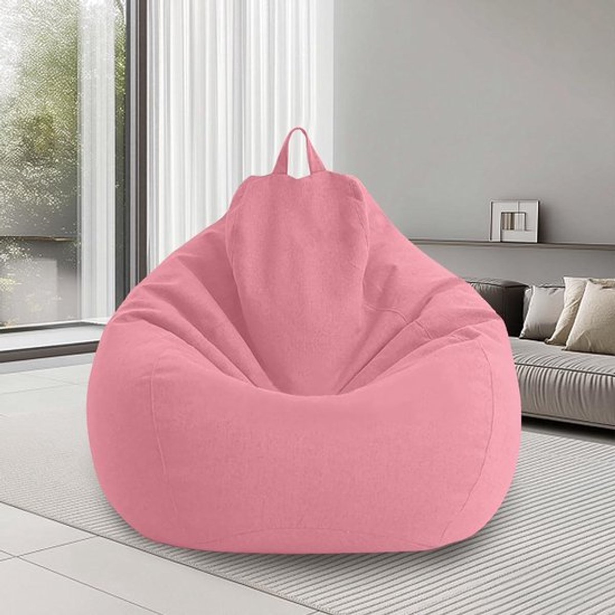Grote Zitzak voor Binnen en Buiten, Geschikt voor Volwassenen, 100 x 120 cm, Gaming Zitzak in Roze, Comfortabel en Duurzaam