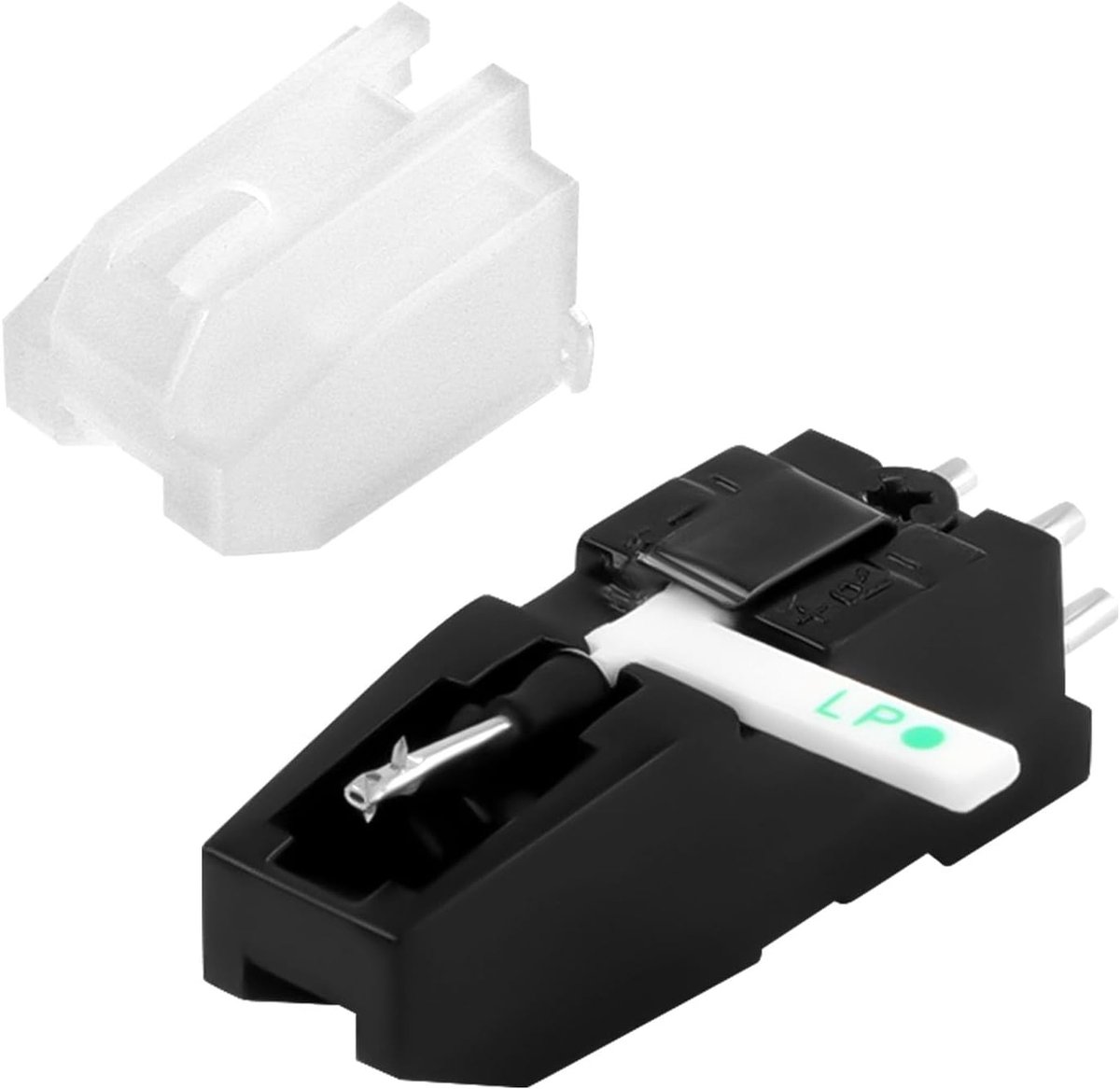 Draaitafel cartridge vervanging 3,1 x 1,8 cm - dubbele zijde - rode en blauwe diamantpunt - voor LP en 78 vinyl - ShopVlot
