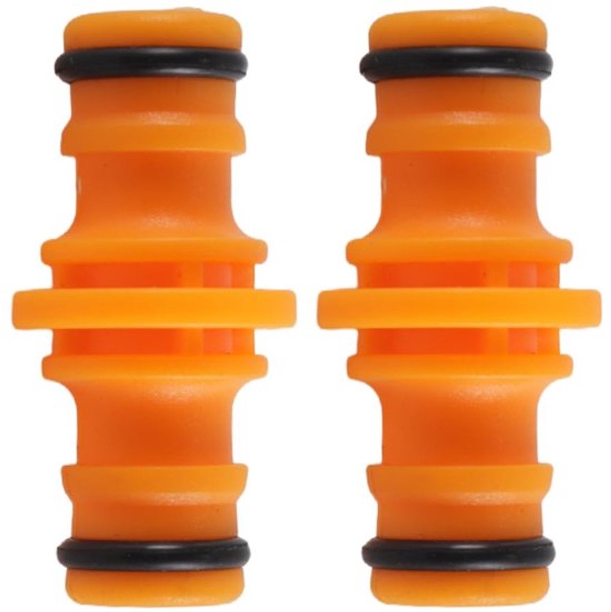Slangaansluiting Dubbel Mannelijk - 4 Stuks - Kunststof - Lekvrij - Slangkoppelingen - Rubber Ringen - 5 x 1,5 cm - Slangkoppeling