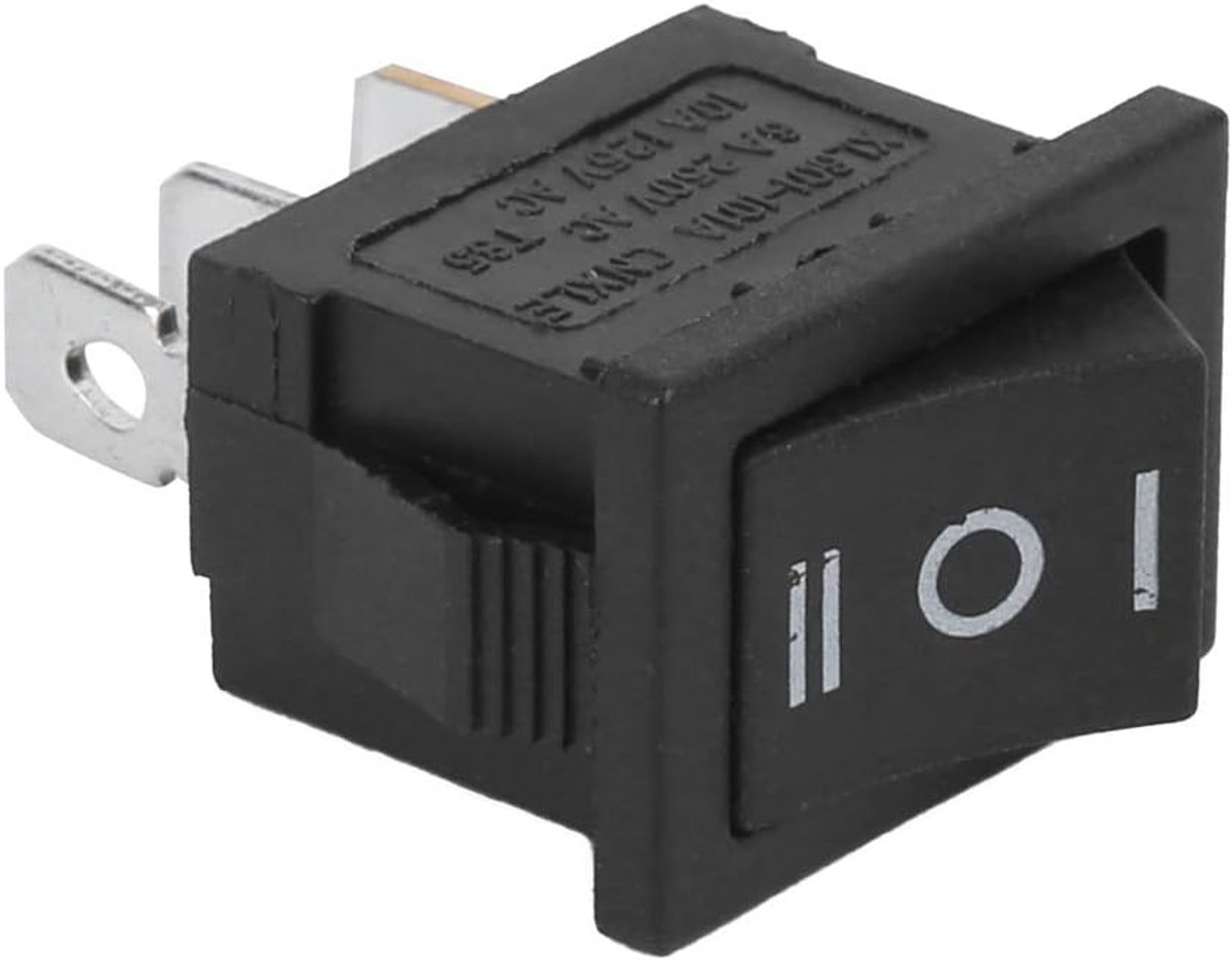 SnelShoppen - 10x Mini Rocker Switches KCD1 AC 6A 250V/10A 125V 3-Pin 3-Position Vierkant On-Off Schakelaar voor Apparaten, Boot, Tuin en Keuken