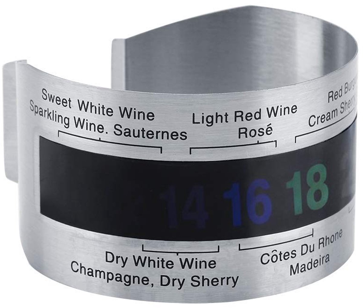 SnelShoppen - RVS Wijn LCD Thermometer Fles Bier Rode Wijnen Polsband Temperatuur Sensor Voor Feest Keuken Camping