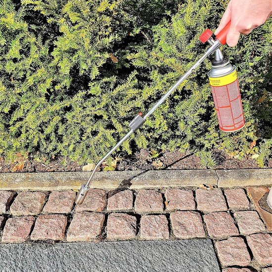 Onkruidbrander - Gasbrander Vlammenwerper - Onkruid Verwijderen - Piëzo Ontsteking - 560 Gram - Rood Zilver — afbeelding 2