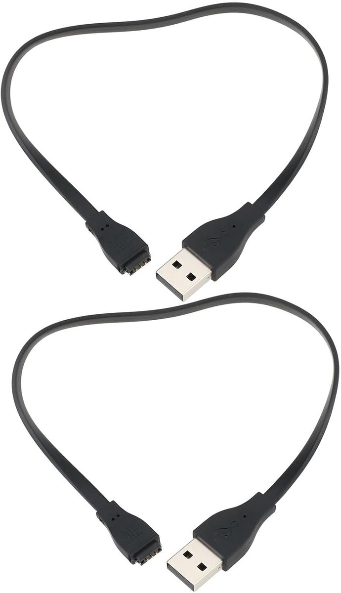 SnelShoppen - 2 stuks Smart Polsband Oplaadkabel USB Compatibel met Fitbit Charge 29cm - Duurzaam, Handig Opladen, Brede Compatibiliteit voor Slimme P