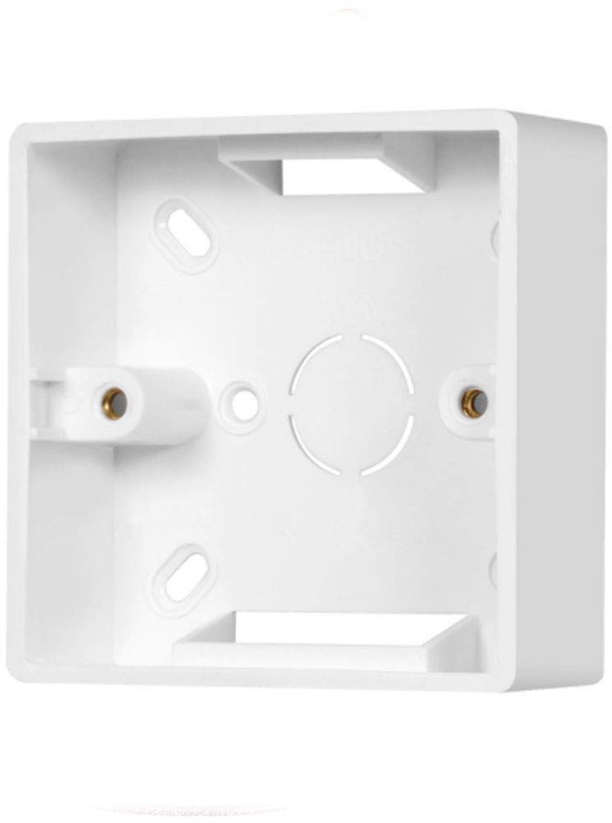 SnelShoppen - Opbouwframe voor aansluiting box 86 type Gezichtsplaat Enkel Stopcontact 86 x 86 x 34 mm Wit Opbouwdoos