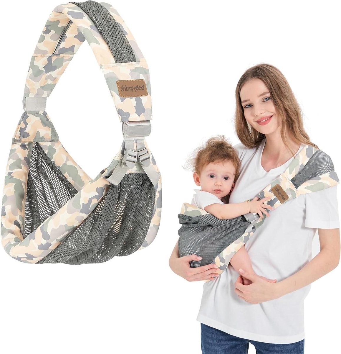 Draagzak Baby - Koala Draagdoek - Baby Dragen - Ergonomisch Ontwerp - 3-36 Maanden - Grijs