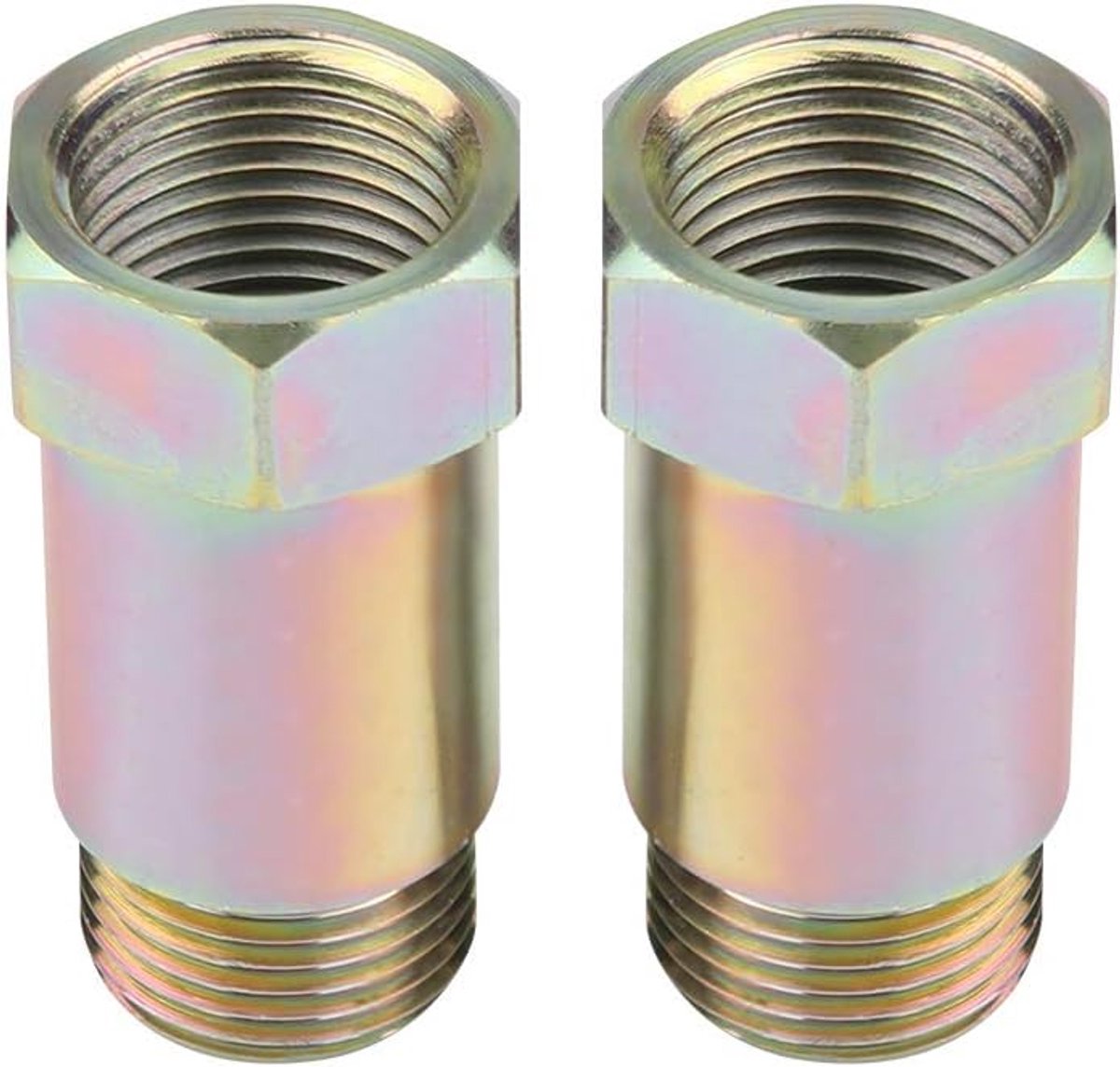 SnelShoppen - Fydun Sensore Di Ossigeno Extender 2Pcs - 45mm M18 * 1.5 O2 Extension Spacer Bungs Adapter Gelijkmatig Geel voor HHO Systemen