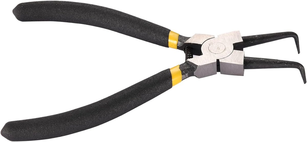 SnelShoppen - 90 Graden Gele Punt Handvatten Interne Gebogen Circuit Ring Tang - Voor Mechanische Apparatuur - 1 Stuk - Kunststof Gecoat Handvat