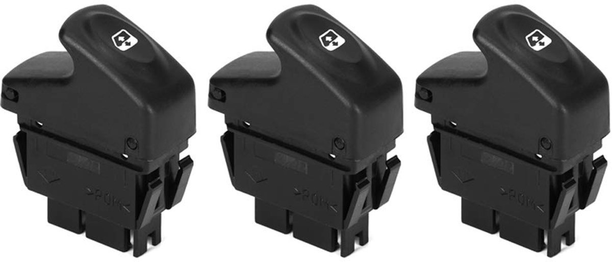 SnelShoppen - Raam Schakelaar Elektrisch Raam Bediening Knop Voor Clio Kangoo OEM 7700838100 3 Stuks - Hoogwaardige ABS Materiaal