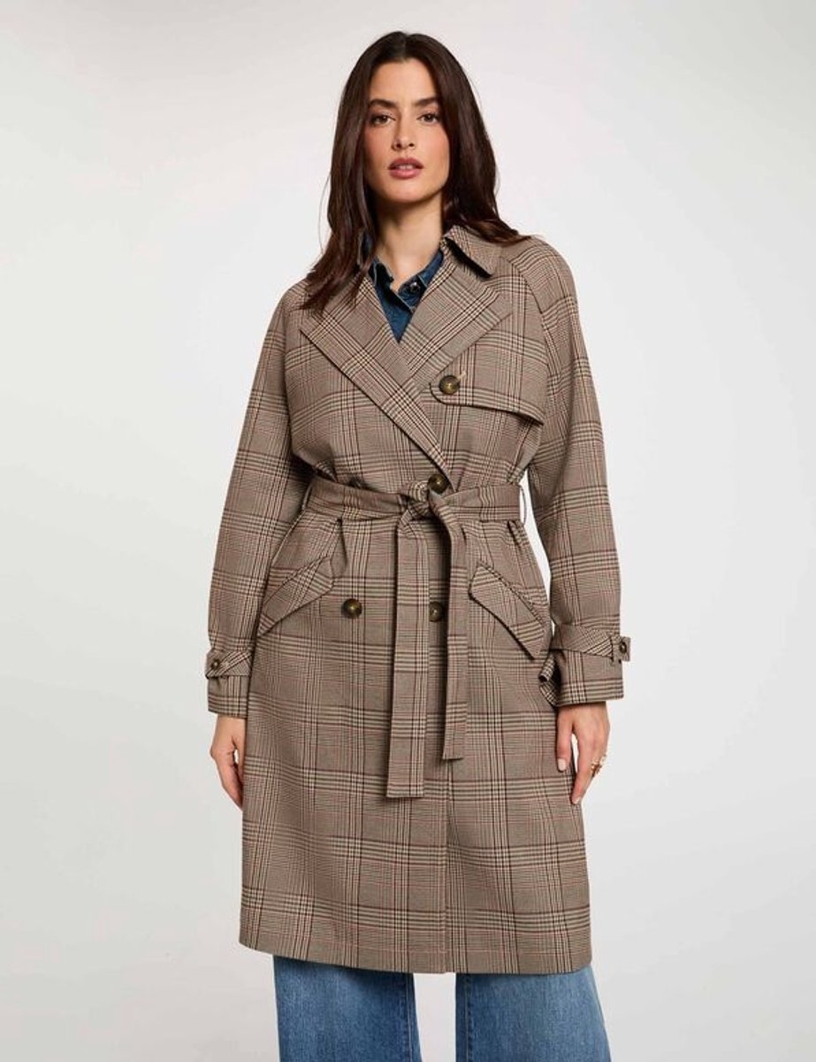 Morgan - Lange Trenchcoat met ceintuur 262-Gepy Multicolor - Maat : 34