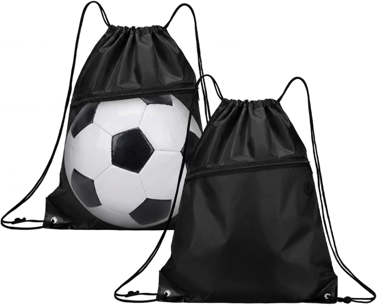 SnelShoppen - 2 Sporttassen met Trekkoord en Buitenrits, Waterdichte Gymtas voor Voetbal, Vakantie en Reizen, Rugzak voor Mannen en Vrouwen, Ideaal vo