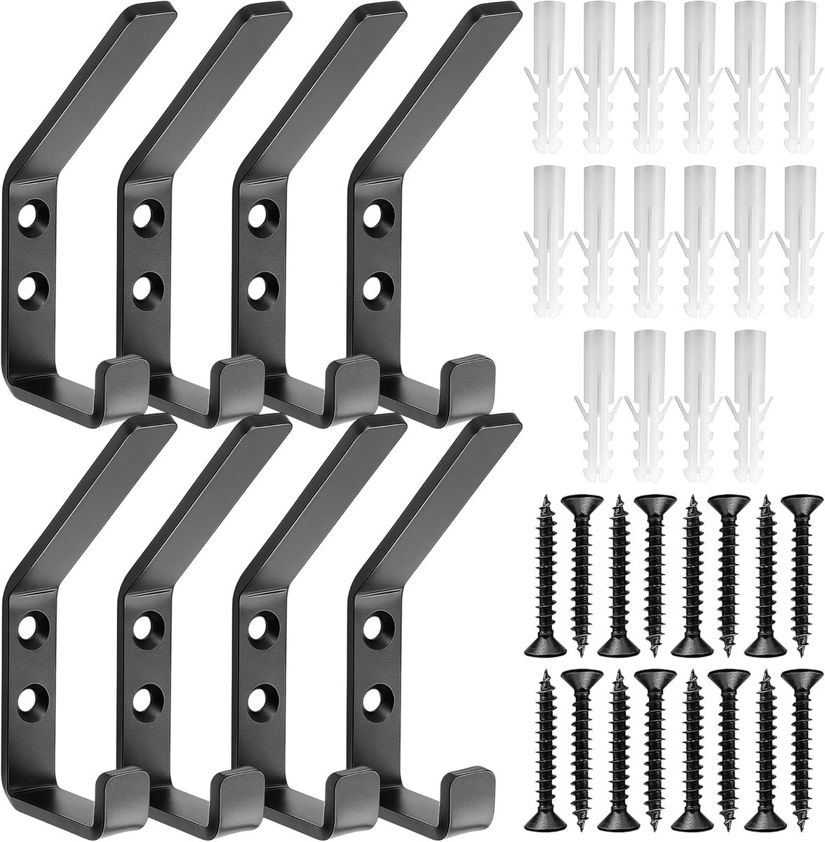 SnelShoppen - 8-delige 12,6mm Akoestische Paneel Haakset, Dubbel Gecoate Aluminium Haakjes zonder Boren voor Akoestische Paneel Accessoires (14-15mm S
