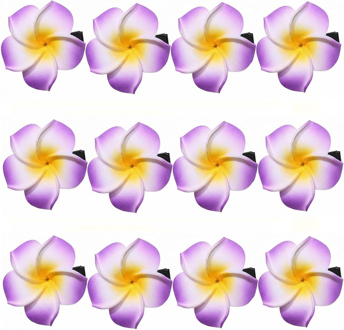 SnelShoppen - 12 x Foam Haarspelden 6 cm - Kleur: Geel, Roze, Paars - Geschikt voor Feest, Bruiloft, Kinderen, Dagelijks Gebruik