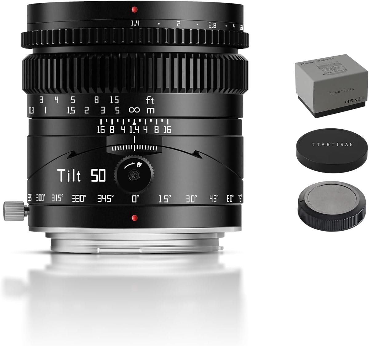 SnelShoppen - TTARTISAN Tilt 50mm f/1.4 RF Lens, Handmatige Focus, Groot Diafragma, Ideaal voor Portretfotografie, Compatibel met Canon RF Mount, Crea