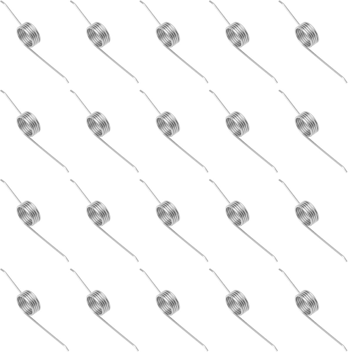 SnelShoppen - 20 Stuks Druk Prullenbak Lente RVS 3,3x0,7x0,5 cm Voor Handdruk of Voetpedaal - Duurzaam, Compact en Efficiënt