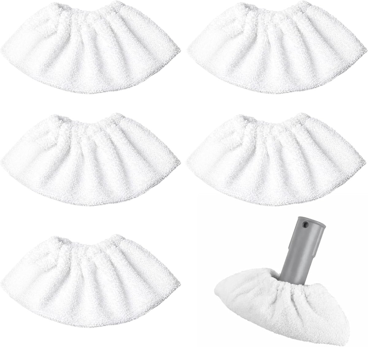 SnelShoppen - Pack van 5 Stoomreiniger Accessoires, Microvezel Vervangdoeken Wasbare Mopkoppen, Geschikt voor Veelvoorkomende Stoomreiniger Modellen (