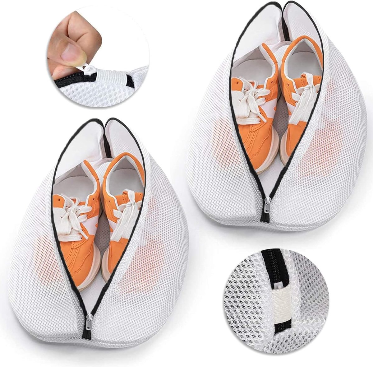 Schoenwasnet voor Sneakers en Sokken, 2 Stuks, Waszak met Rits voor de Wasmachine (38 x 21 x 23 cm)