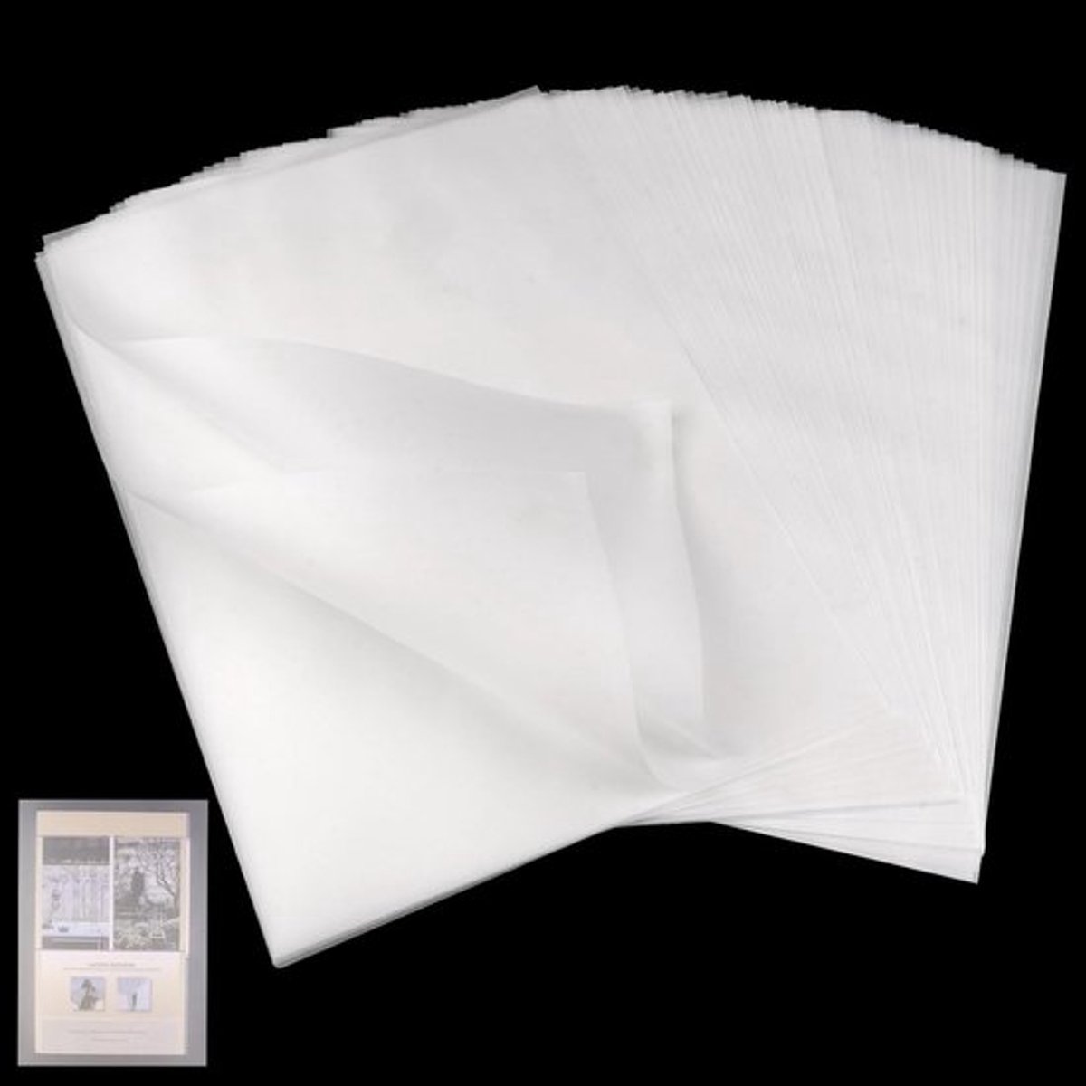 Transparant A4 Papier 100 Stuks, 53 g/m², Geschikt voor Tekenen, Schetsen en Scrapbooking, Ideaal voor Architectuur en Verpakking