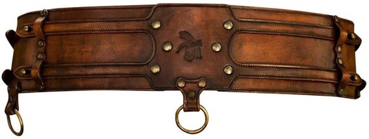 Riem Vintage - Middeleeuwse Riem - Kunstleren Tailleriem - Cosplay Accessoire - Verstelbare Maat - Geschikt voor Zwaarden - Kostuumriem