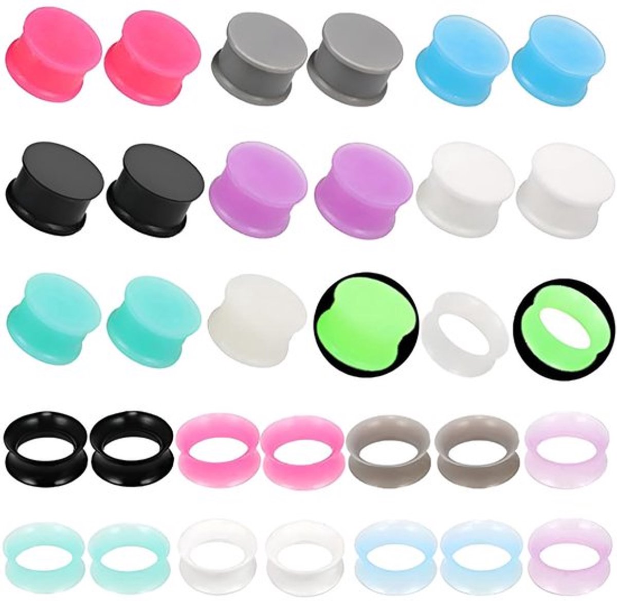 Oorexpander 3 mm (8 G) - Siliconen - 16 Paar - Lichtgewicht - Veilig - Modieuze Piercing - Oorpluggen