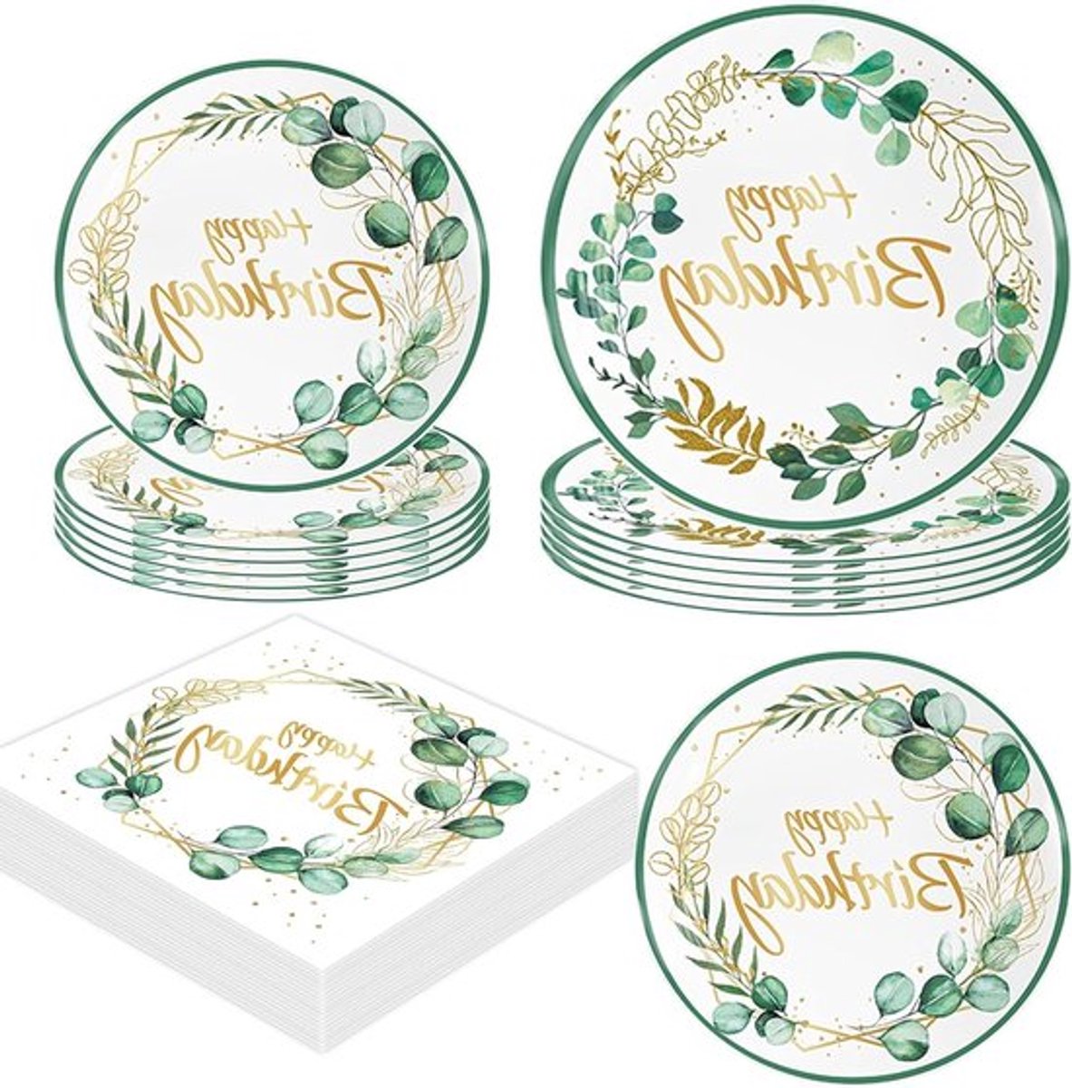 Verjaardagsdecoratie voor Tovenaars - 40 Stuks Eucalyptus Thema, Ballonnen en Versieringen (18-20cm)