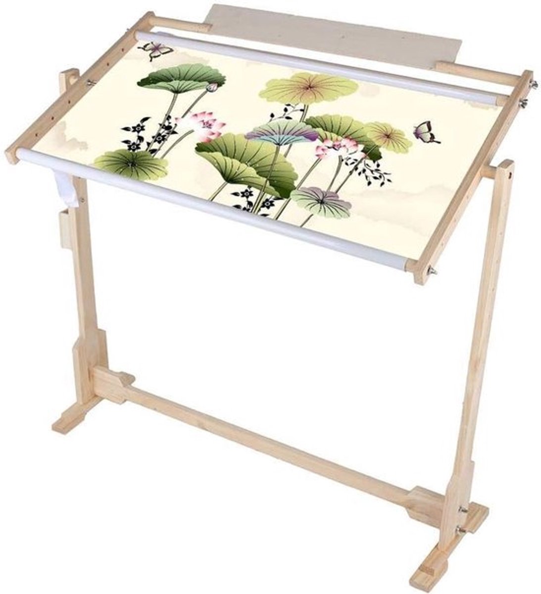 Groot houten frame met clip, verstelbare hoogte van 50 cm, ideaal voor kunst en foto's
