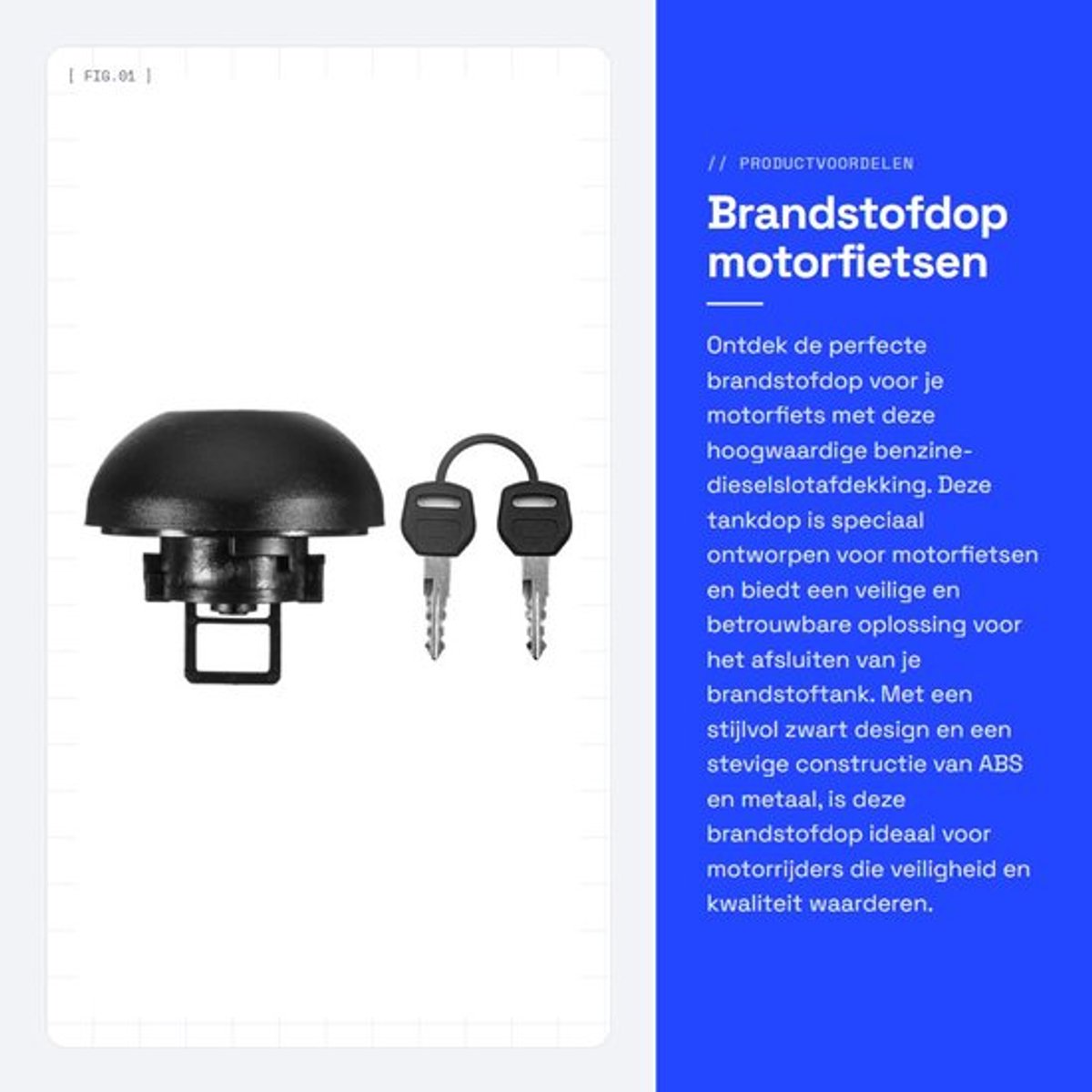 Brandstofdop met sleutels - Tankdop - Zwart - ABS/Metaal - Voor OPEL/VAUXHALL/Nissan - Verpakking 7,5x6,5x7,5cm