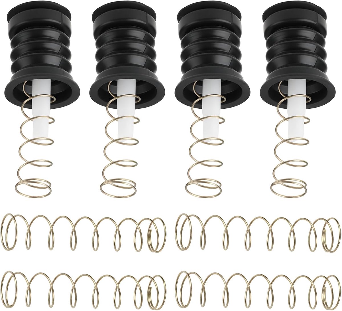 SnelShoppen - 4 Stuks Afvoer Lederen Trekstang met Veren 76x45x50 mm voor Dubbele Bad 2 in 1 Wasdroger Combo, Duurzaam Rubber, Vervangonderdelen, Eenv