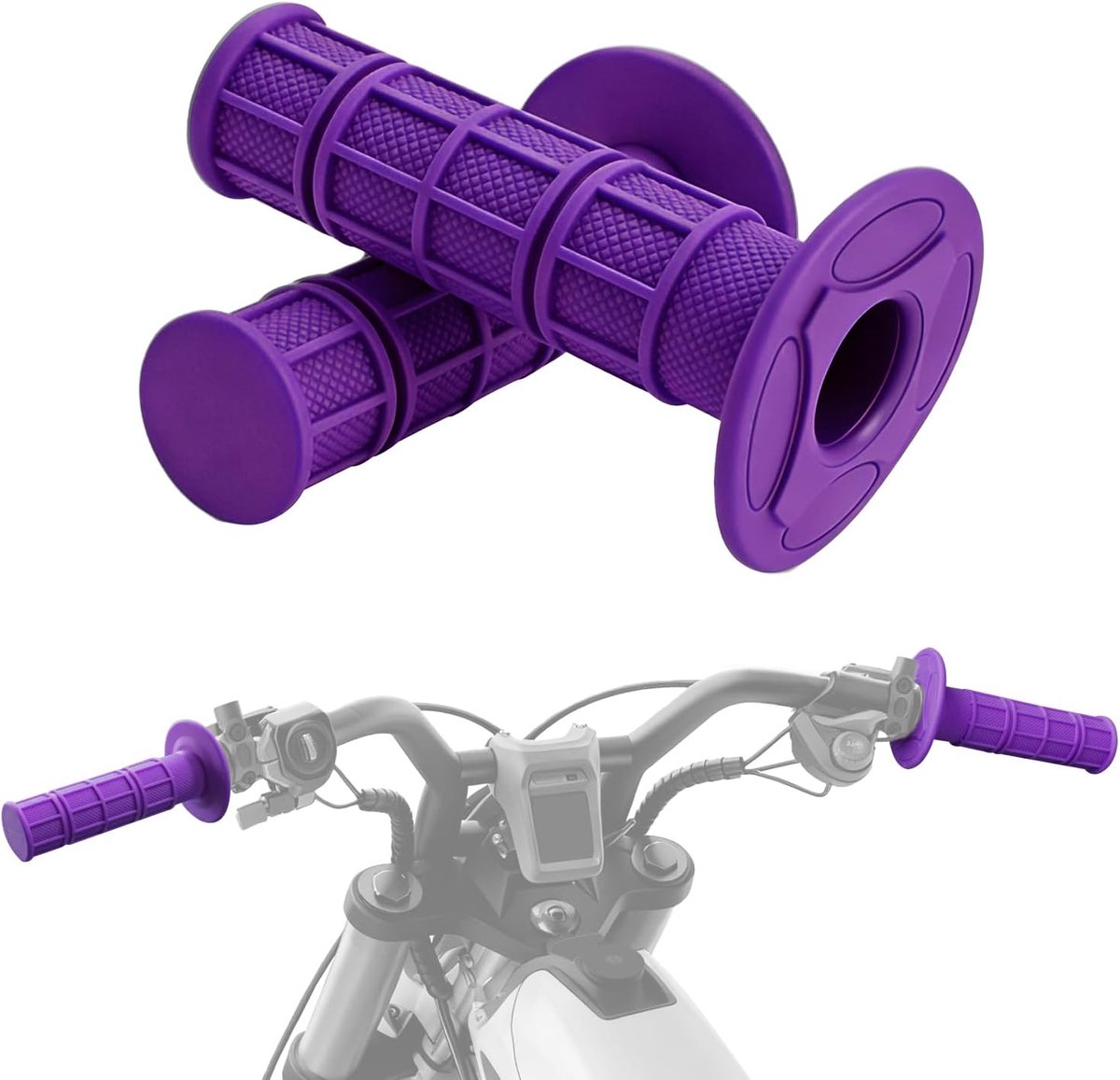 SnelShoppen - Dirt Bike Handvatten 7/8" Zachte Rubber Motocross Grips Universele Motorhandvatten Voor Elektrische Dirt Bikes