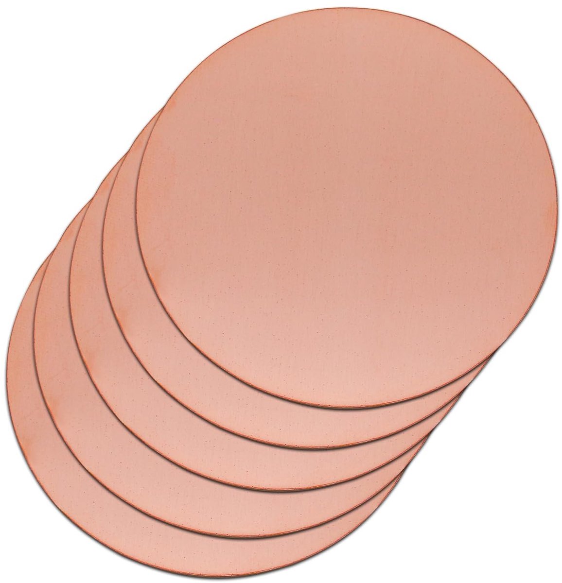 Ronde Koperen Plaat van 80mm - Dunne 0.5mm Dikke Bladen voor Ambachten, Sieraden en Elektronica (5 Stuks)