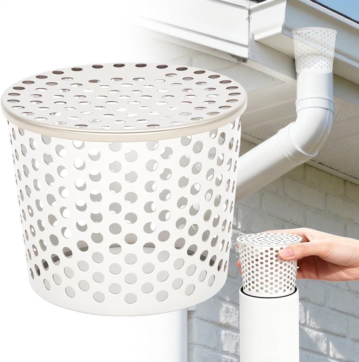 SnelShoppen - Roestvrijstalen Dakgoot Bescherming - Blad Vanger voor Regenpijp - Universele Filter 85-100mm - Hoogwaardige 304 Roestvrijstaal - Tuin e