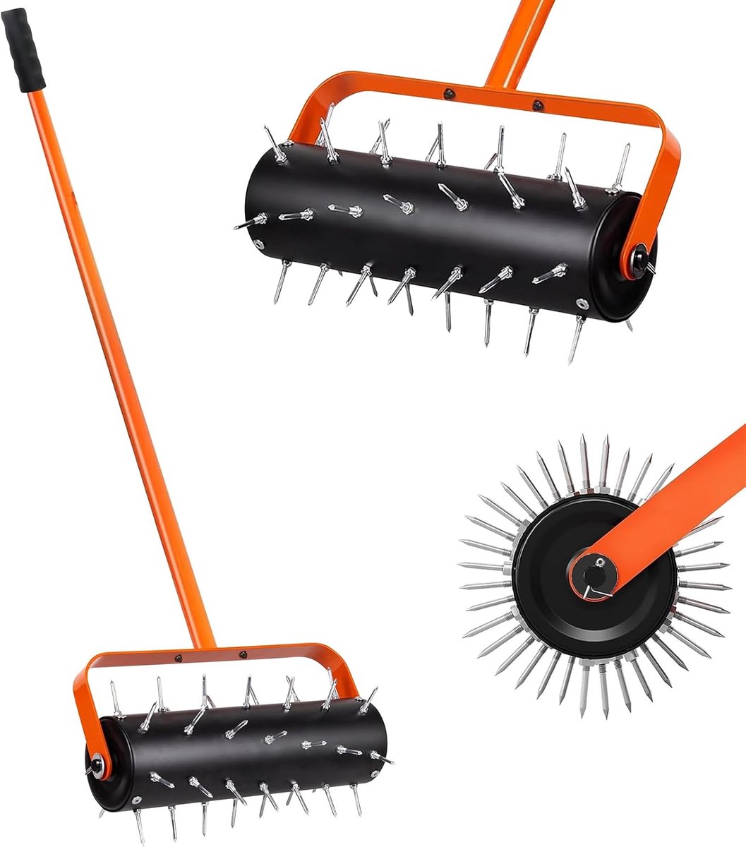 Lawn aerator 42 nagels - 120 x 40 cm - handscarifier met splash guard - bevorderd gezonde gazongroei - ShopVlot
