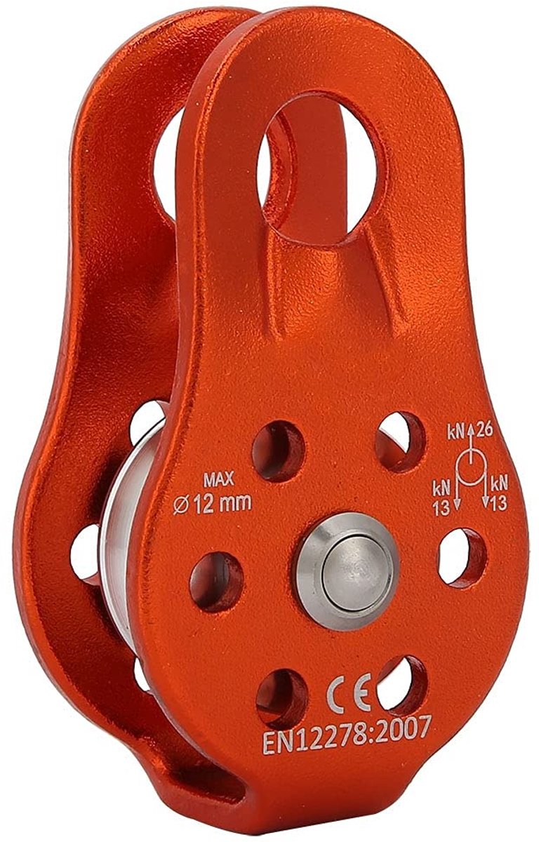 SnelShoppen - Zware Aluminium Legering Poelie Blok Zwenk Touwpoeliewiel 26kn voor 12 mm Touw met Anti-reuzen Zijplaten en Gladde Rotatie - Ideaal voor