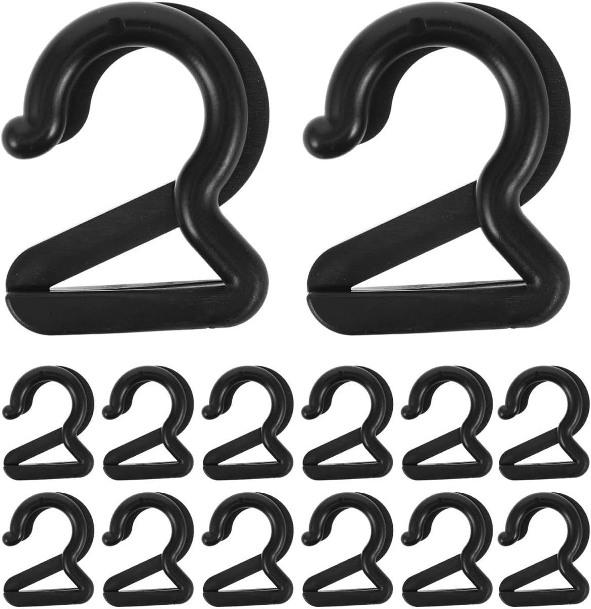 SnelShoppen - 20 Stuks Plastic Tent Haakjes - Kleine S-Haakjes, Zeil Klemmen, Bevestigingsclips voor Camper en Tent - Zwart - Ideaal voor Camping, Tui